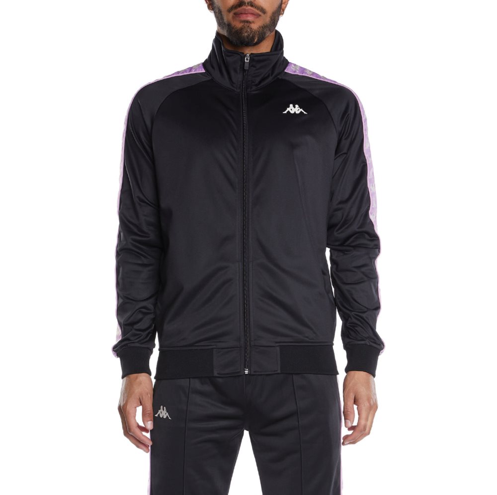 Kappa 222 Banda Anniston Track Jackets Black Purple | AE4081279