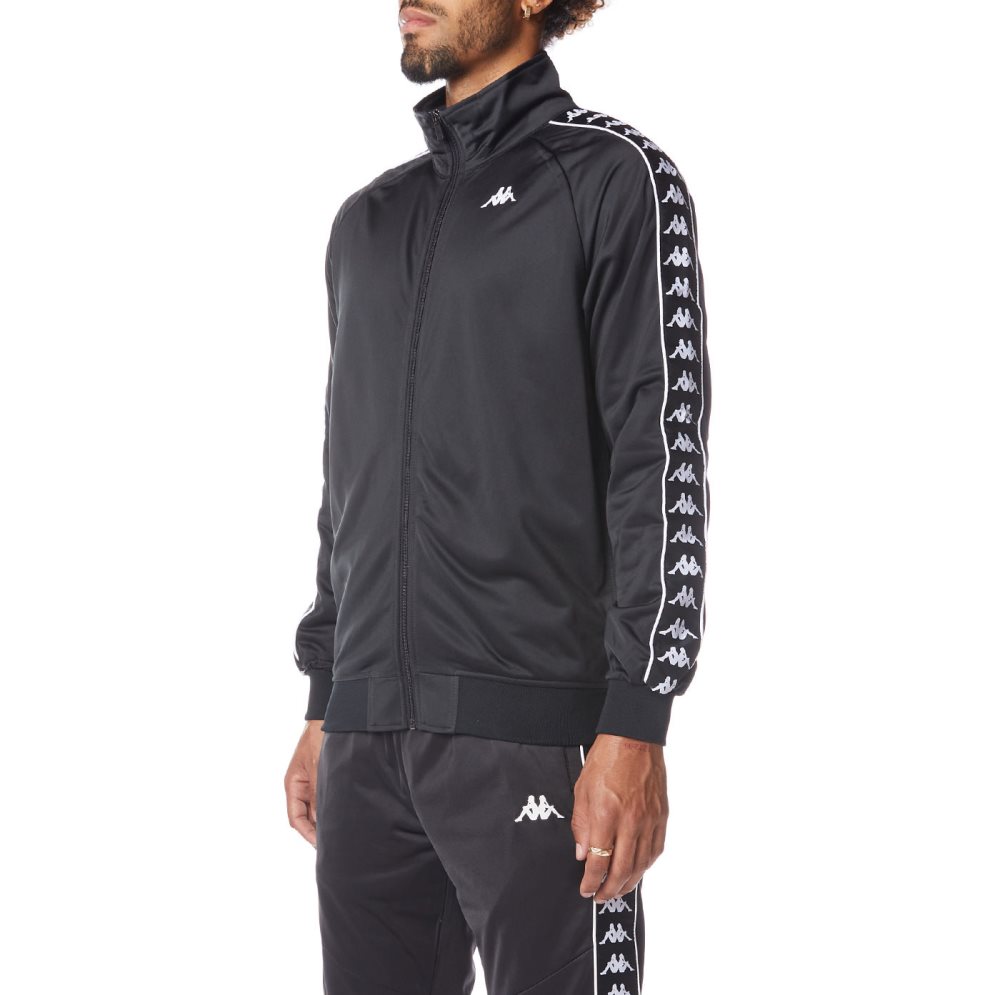 Kappa 222 Banda Anniston Track Jackets Black White | JN4916753