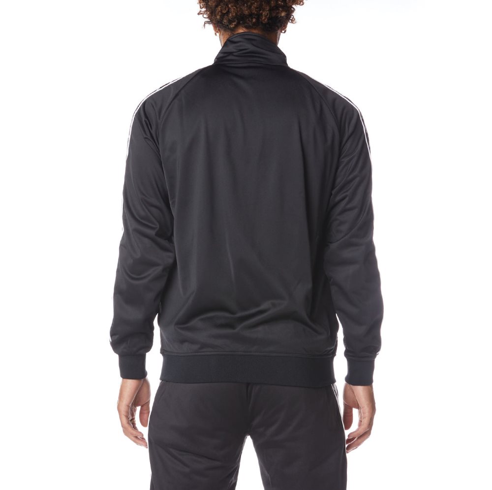 Kappa 222 Banda Anniston Track Jackets Black White | JN4916753