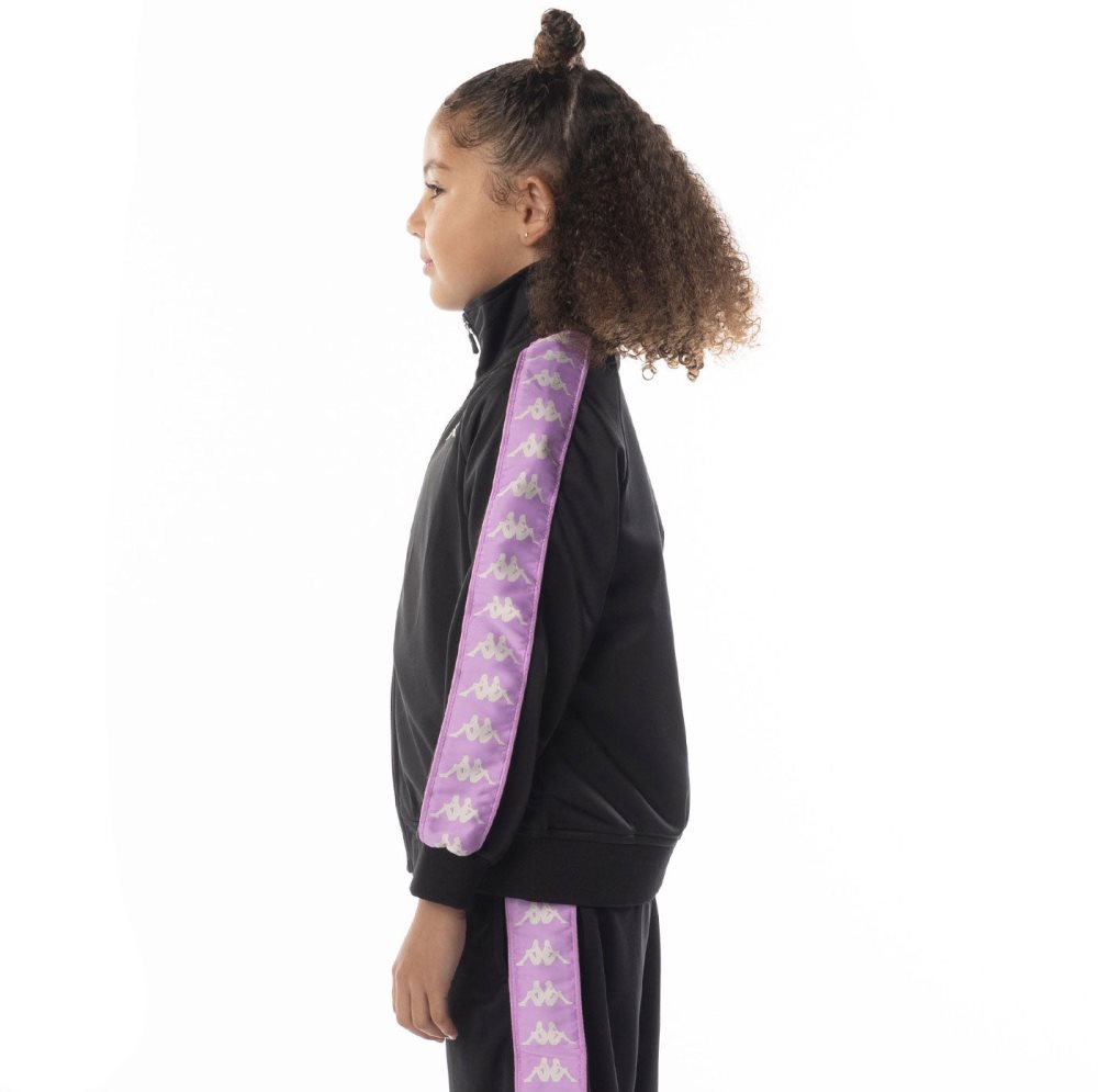 Kappa 222 Banda Anniston Track Jackets Black Purple | YN5492637