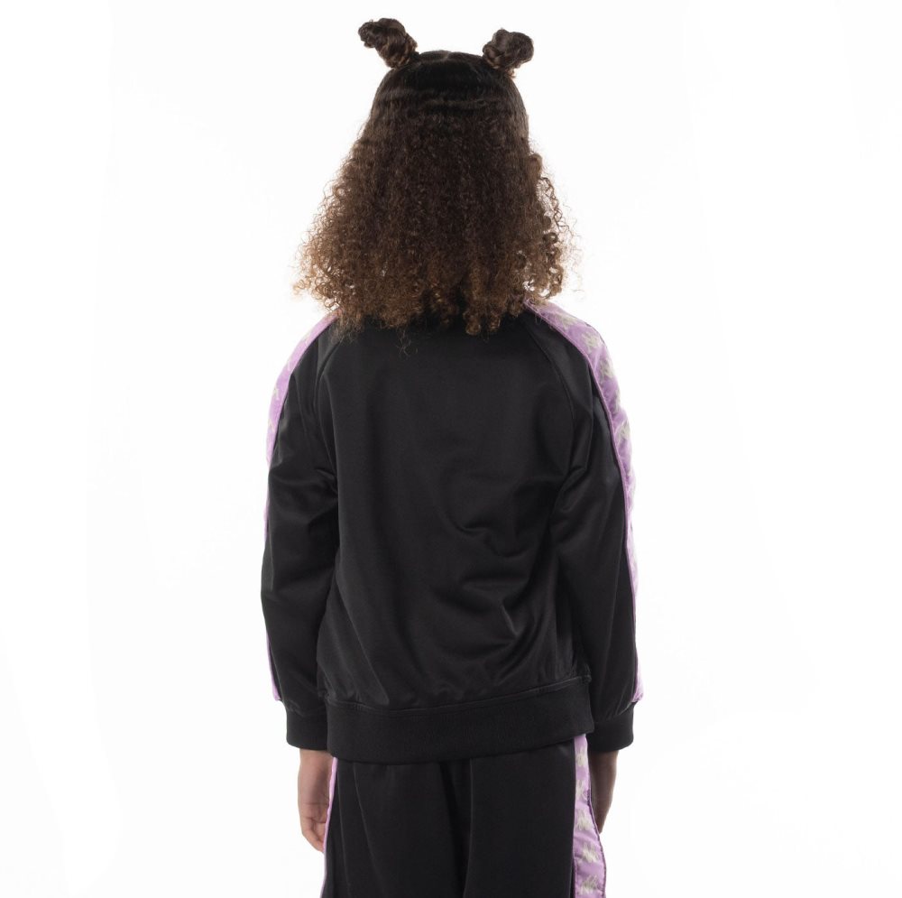 Kappa 222 Banda Anniston Track Jackets Black Purple | YN5492637