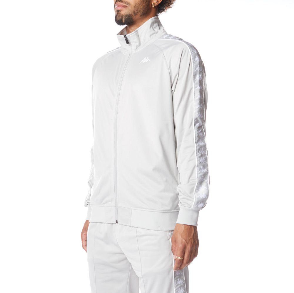 Kappa 222 Banda Anniston Track Jackets Grey White | IU2687150