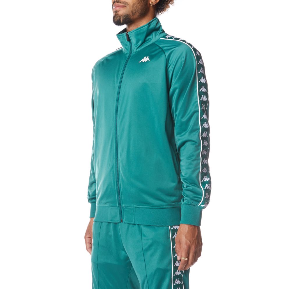 Kappa 222 Banda Anniston Track Jackets Green White | SG6157023
