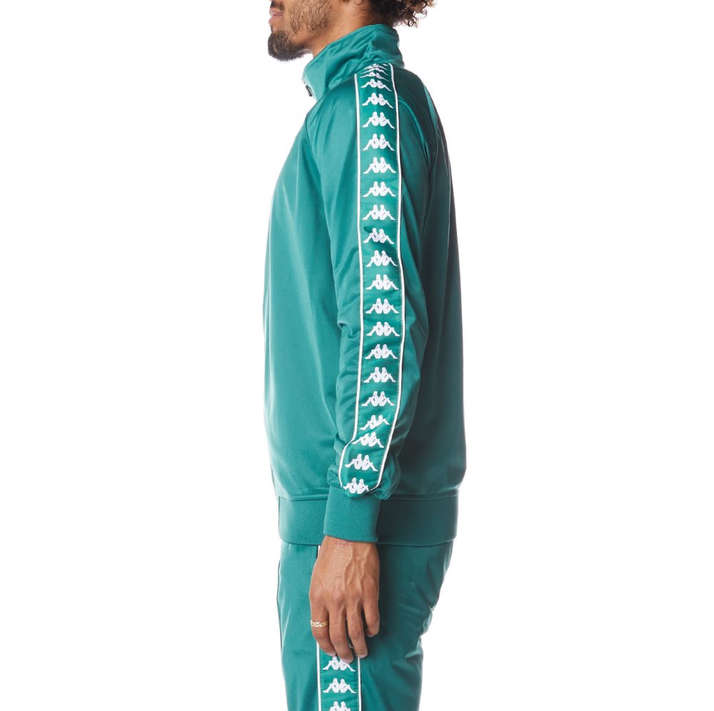 Kappa 222 Banda Anniston Track Jackets Green White | SG6157023