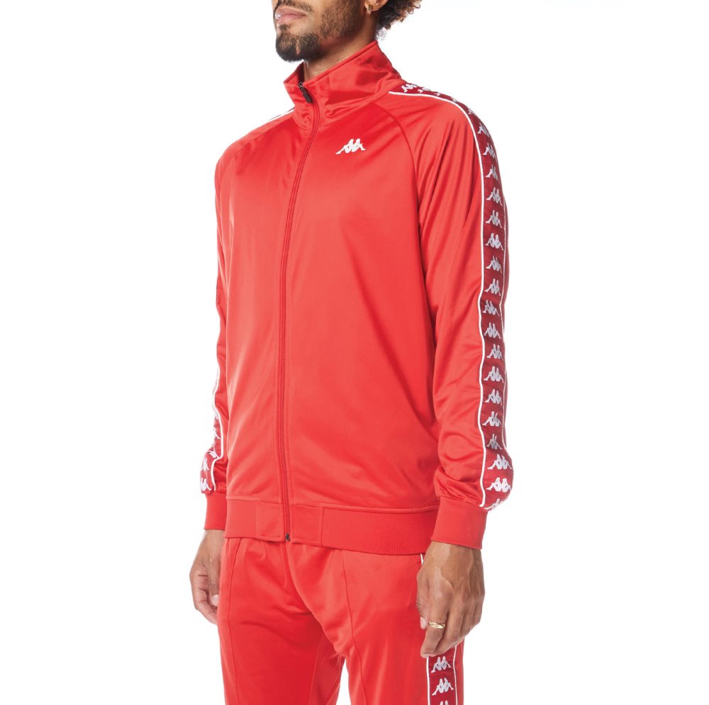 Kappa 222 Banda Anniston Track Jackets Red White | JP3198627