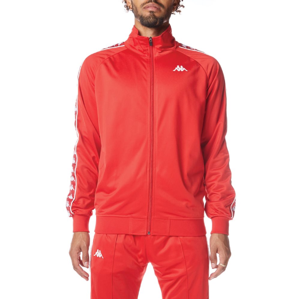 Kappa 222 Banda Anniston Track Jackets Red White | ZW8231657
