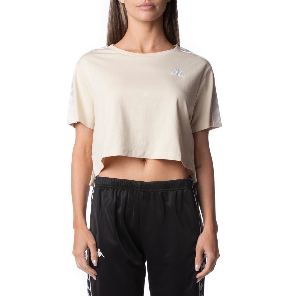 Kappa 222 Banda Apua T Shirts Beige White | HG7389241