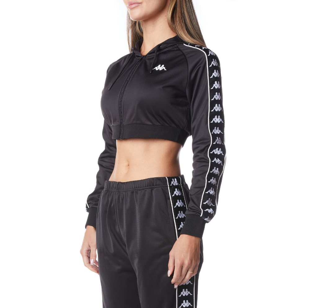 Kappa 222 Banda Arakli Hoodie Black White | MI0521697