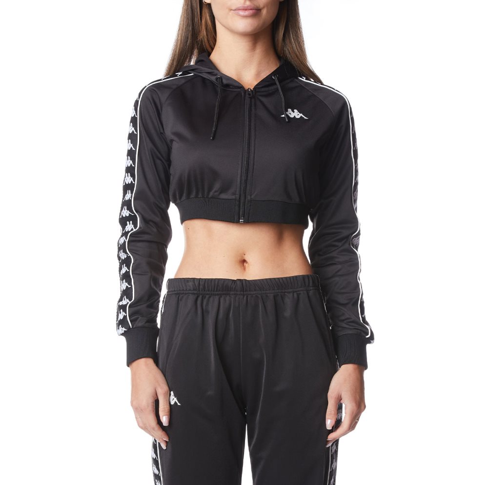 Kappa 222 Banda Arakli Hoodie Black White | MI0521697