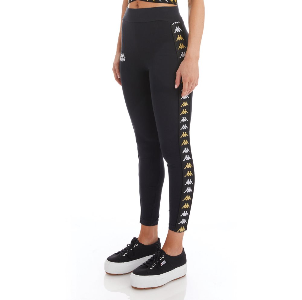 Kappa 222 Banda Baldhill Leggings Black | NF1635720