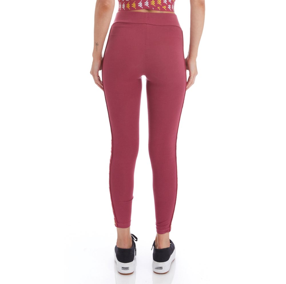 Kappa 222 Banda Baldhill Leggings Burgundy | MA0783594