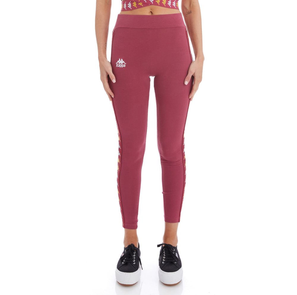 Kappa 222 Banda Baldhill Leggings Burgundy | MA0783594