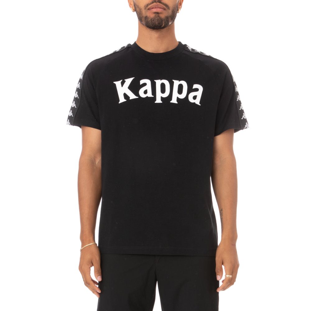 Kappa 222 Banda Balima T Shirts Black White | KC9365247