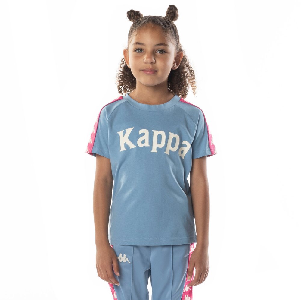 Kappa 222 Banda Balima T Shirts Light Blue Pink | SI8673902