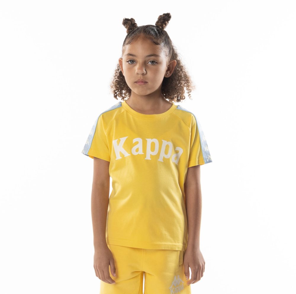Kappa 222 Banda Balima T Shirts Yellow Light Blue | UW3956827