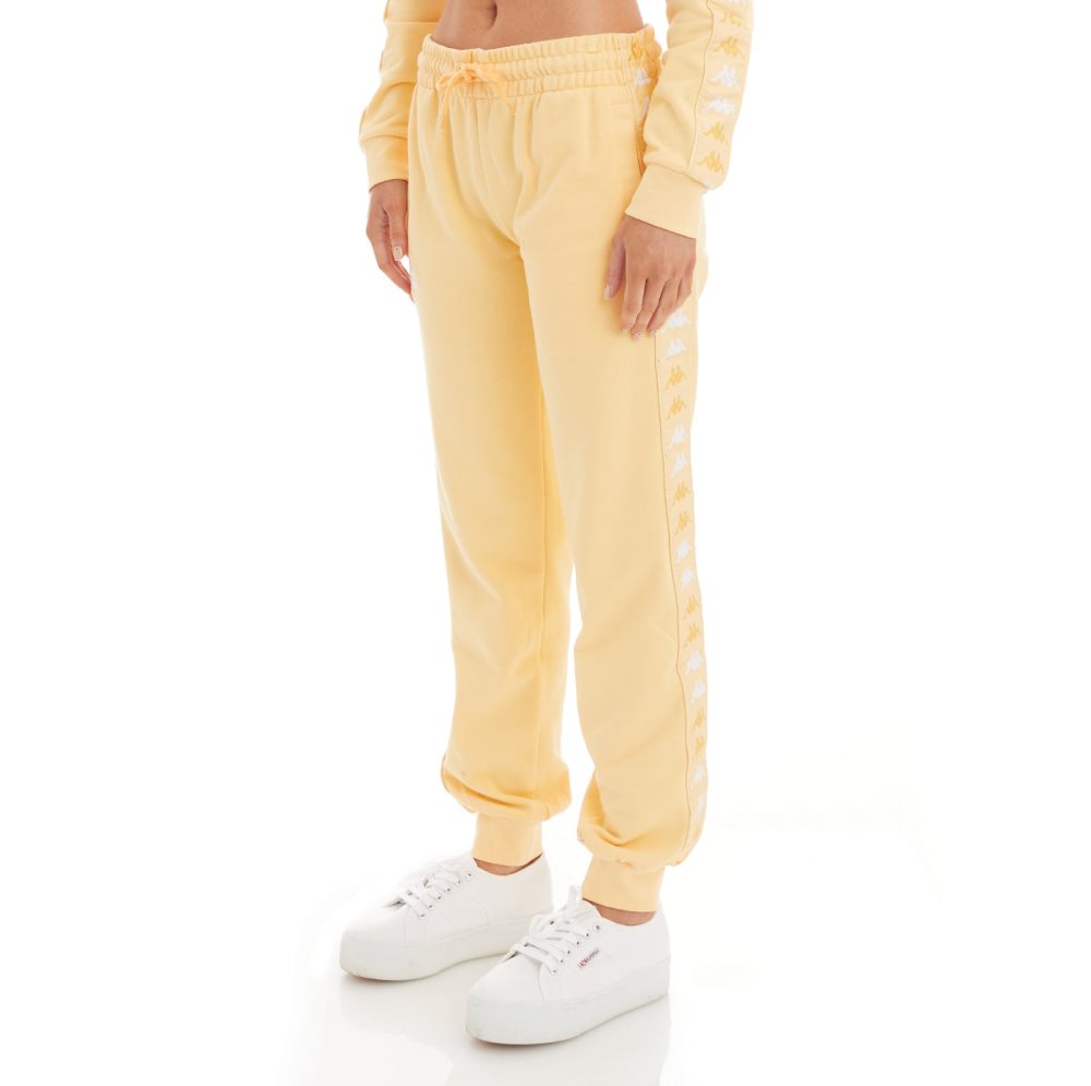 Kappa 222 Banda Beicegel Sweatpants Light Yellow White | QR9047268