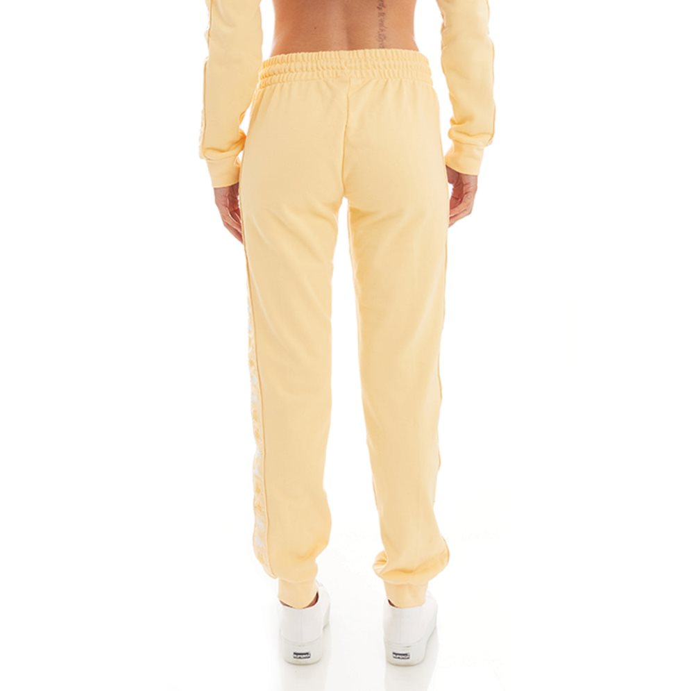 Kappa 222 Banda Beicegel Sweatpants Light Yellow White | QR9047268