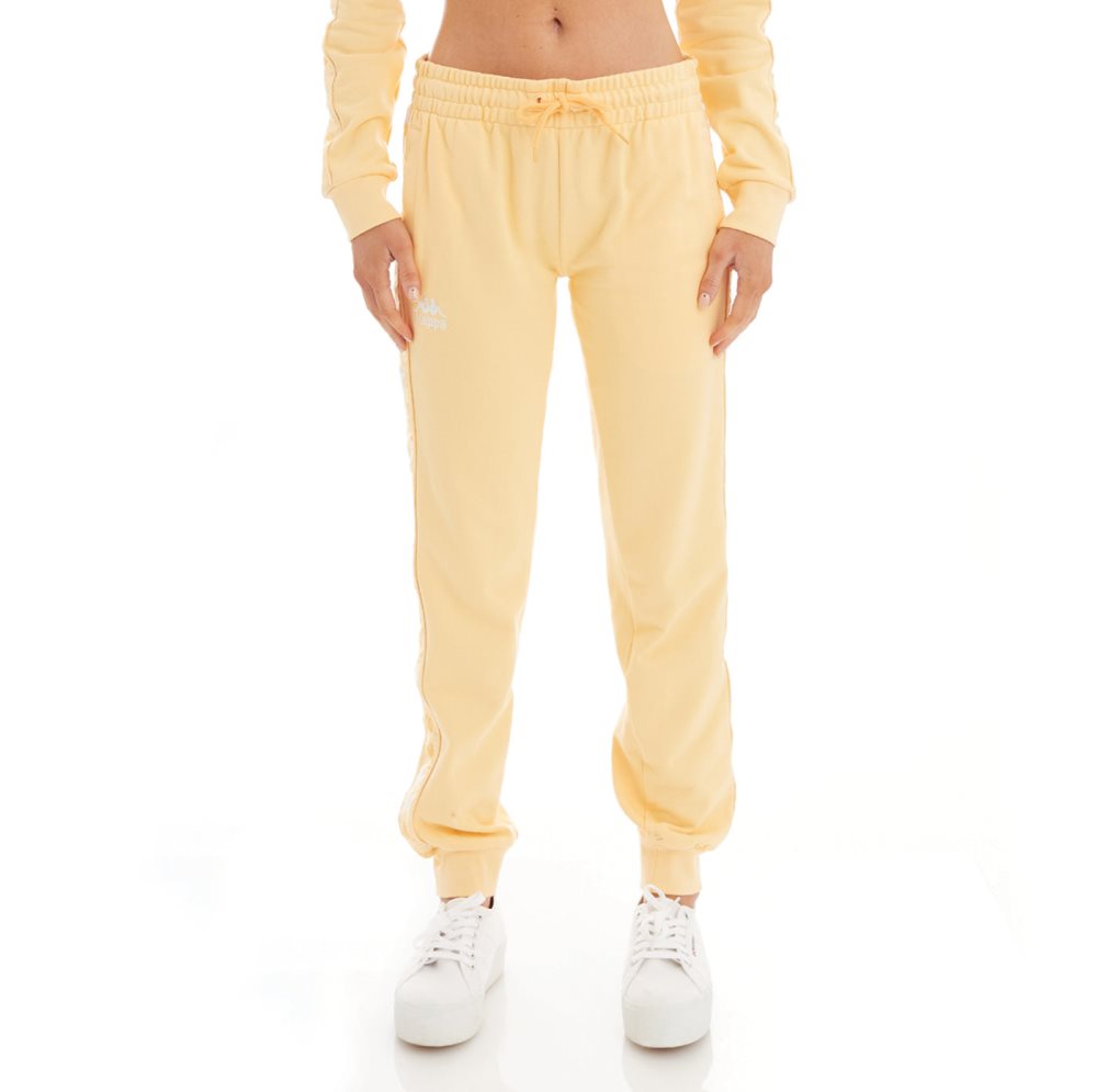 Kappa 222 Banda Beicegel Sweatpants Light Yellow White | QR9047268