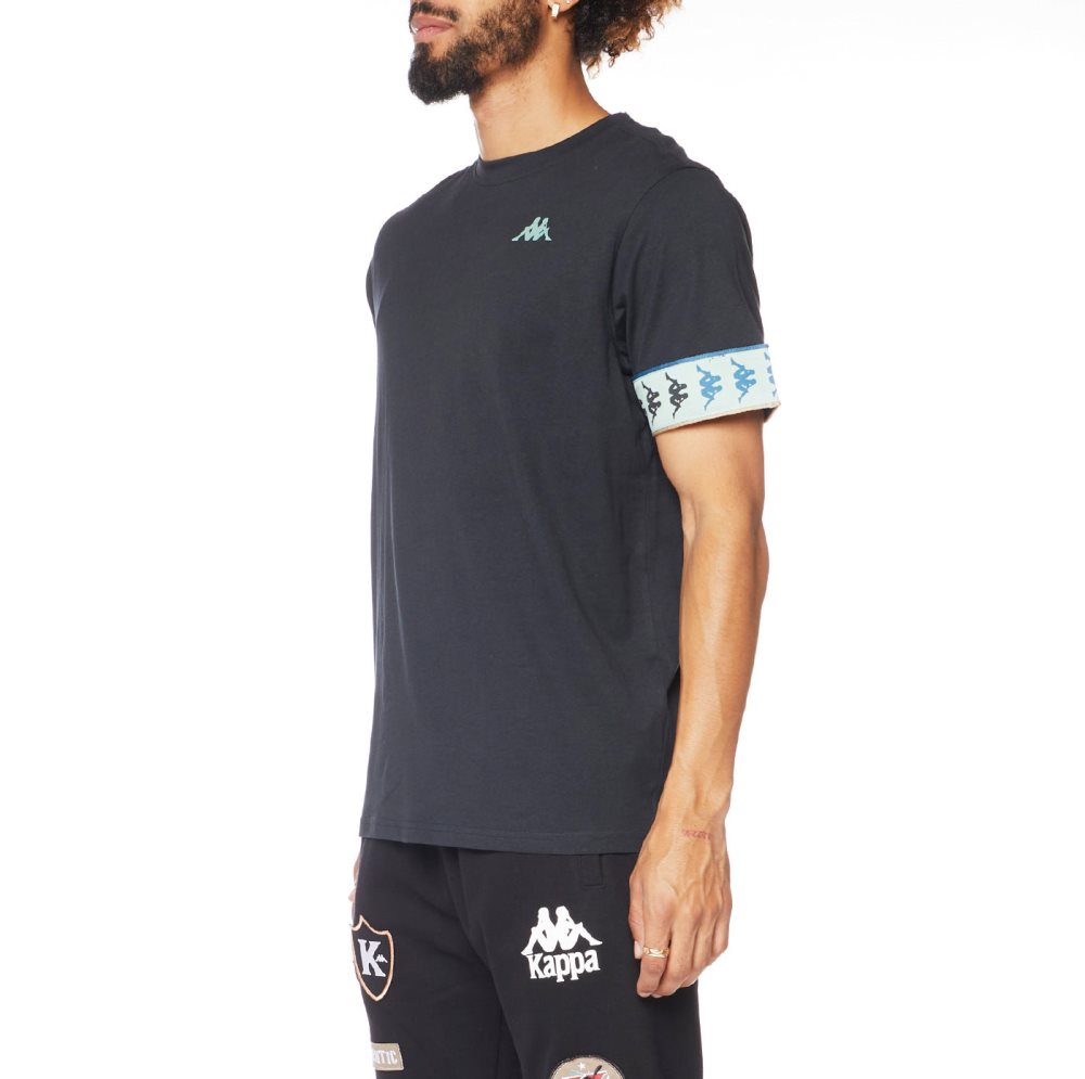 Kappa 222 Banda Bowieshirt T Shirts Black Olive | FW8659132