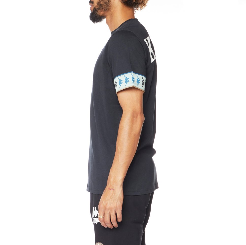 Kappa 222 Banda Bowieshirt T Shirts Black Olive | FW8659132
