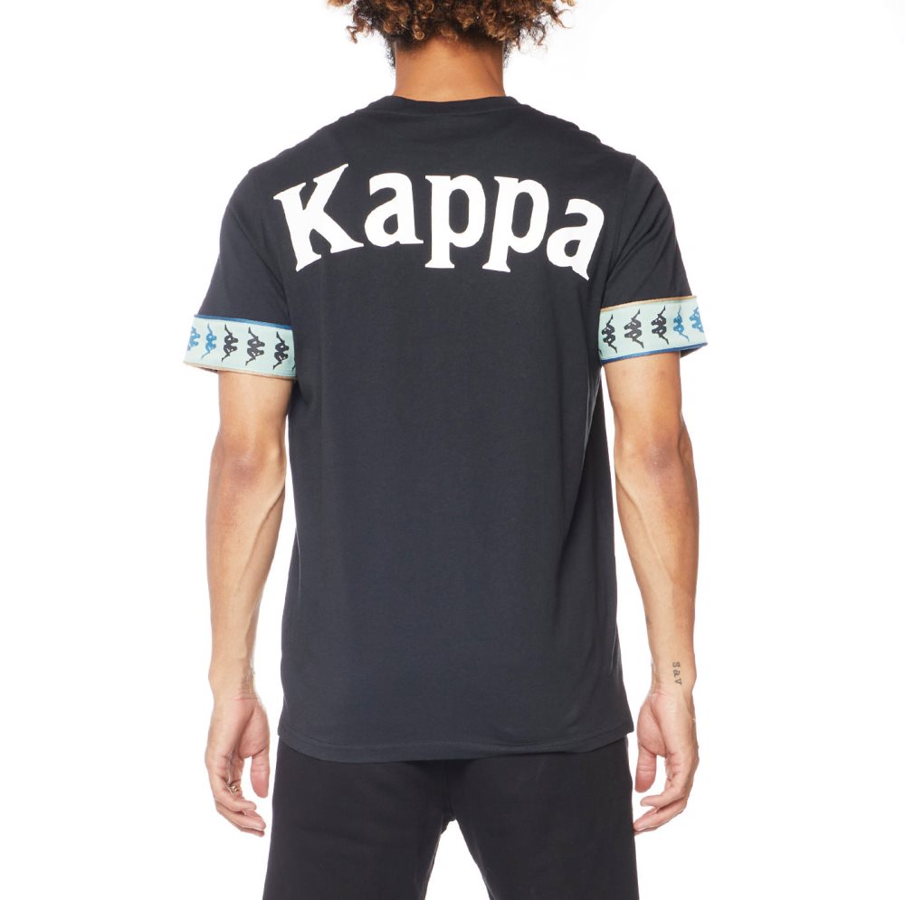 Kappa 222 Banda Bowieshirt T Shirts Black Olive | FW8659132