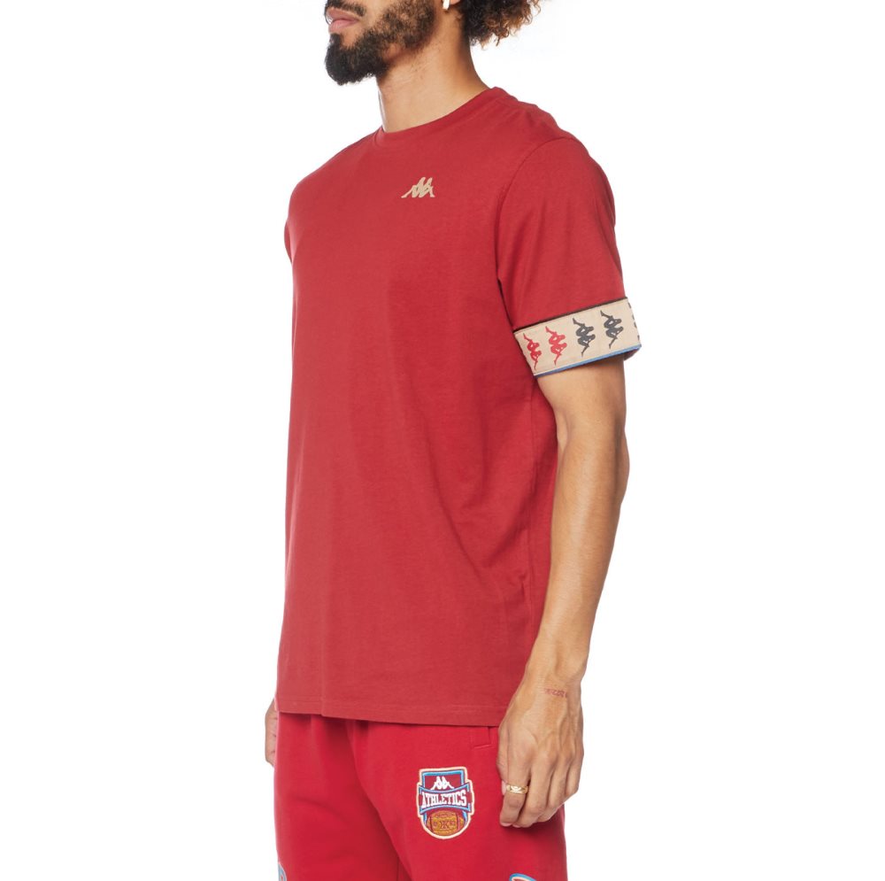 Kappa 222 Banda Bowieshirt T Shirts Burgundy | JP9821573