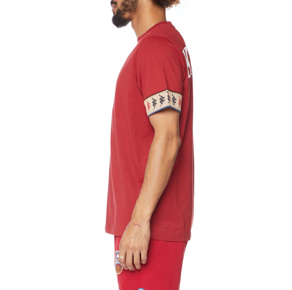 Kappa 222 Banda Bowieshirt T Shirts Burgundy | JP9821573