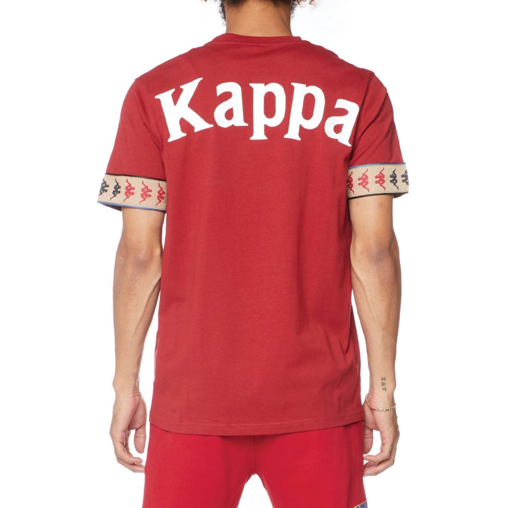 Kappa 222 Banda Bowieshirt T Shirts Burgundy | JP9821573
