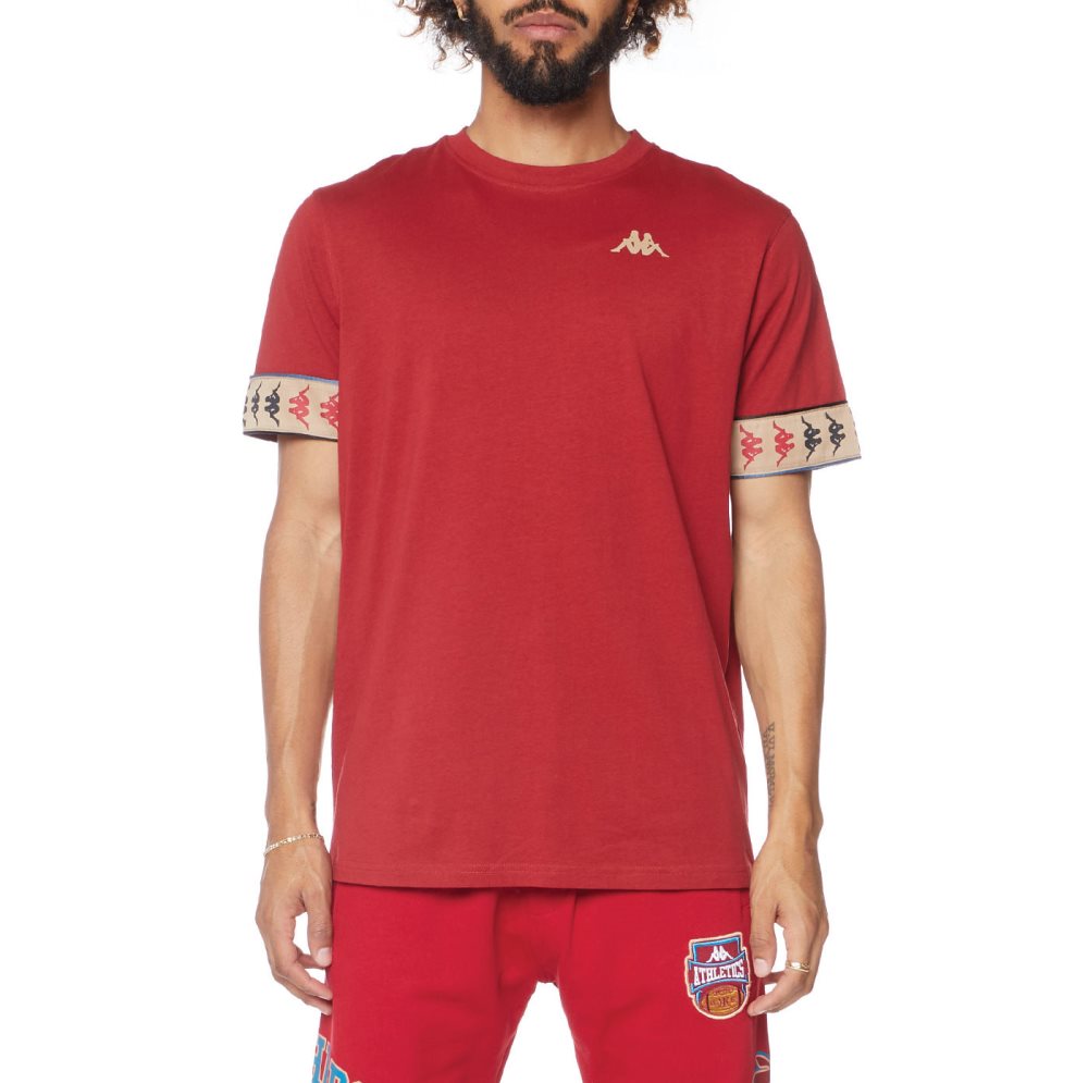 Kappa 222 Banda Bowieshirt T Shirts Burgundy | JP9821573