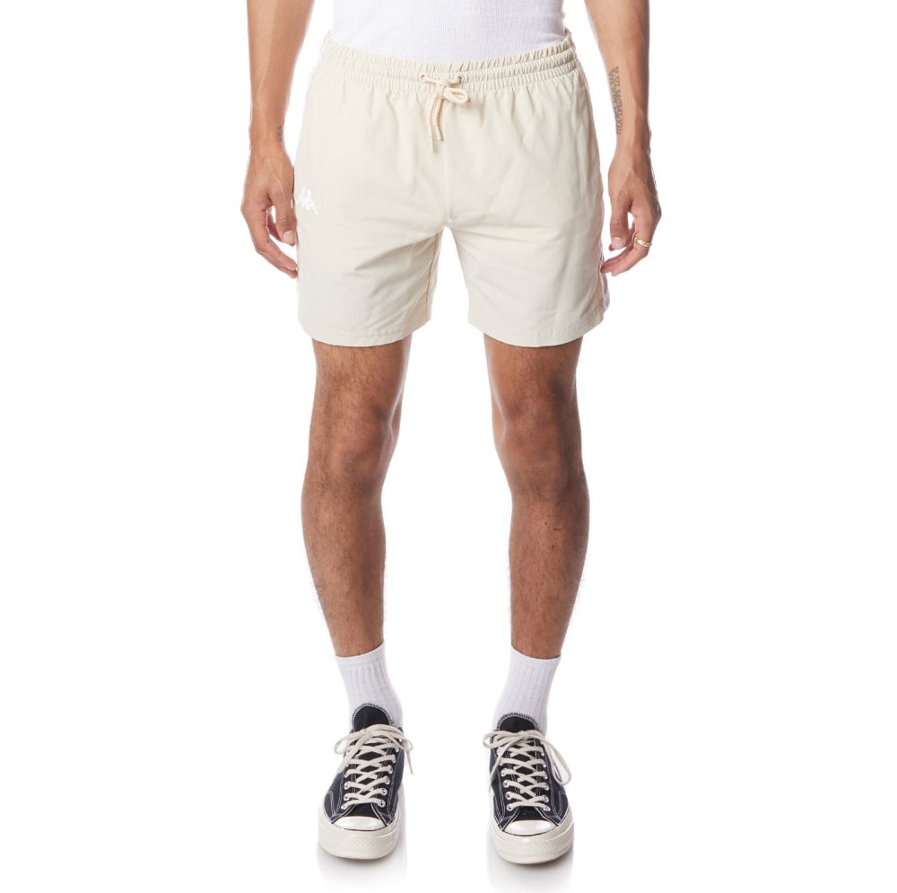 Kappa 222 Banda Coney Swim Trunks Shorts Beige White | OS9438675