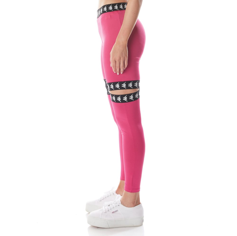 Kappa 222 Banda Doshy Leggings Pink Black | FG5436798