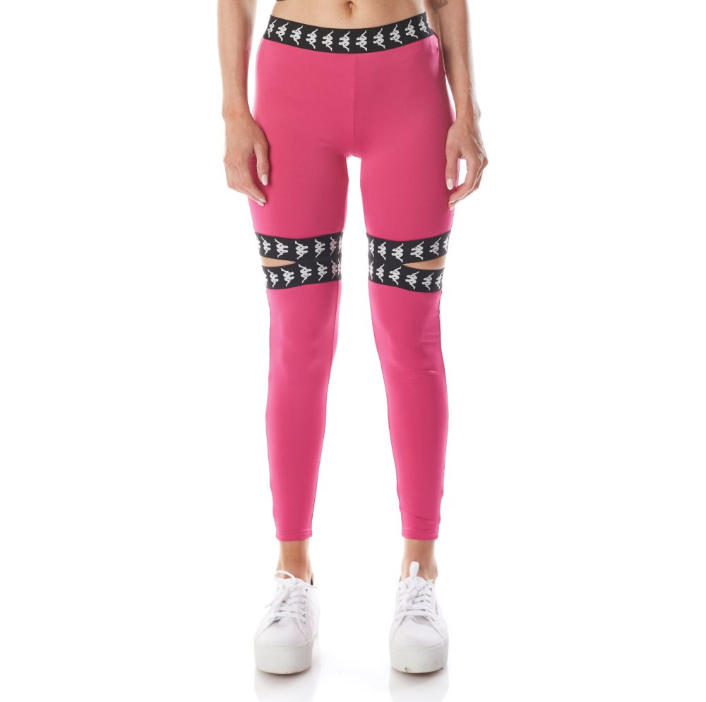 Kappa 222 Banda Doshy Leggings Pink Black | FG5436798