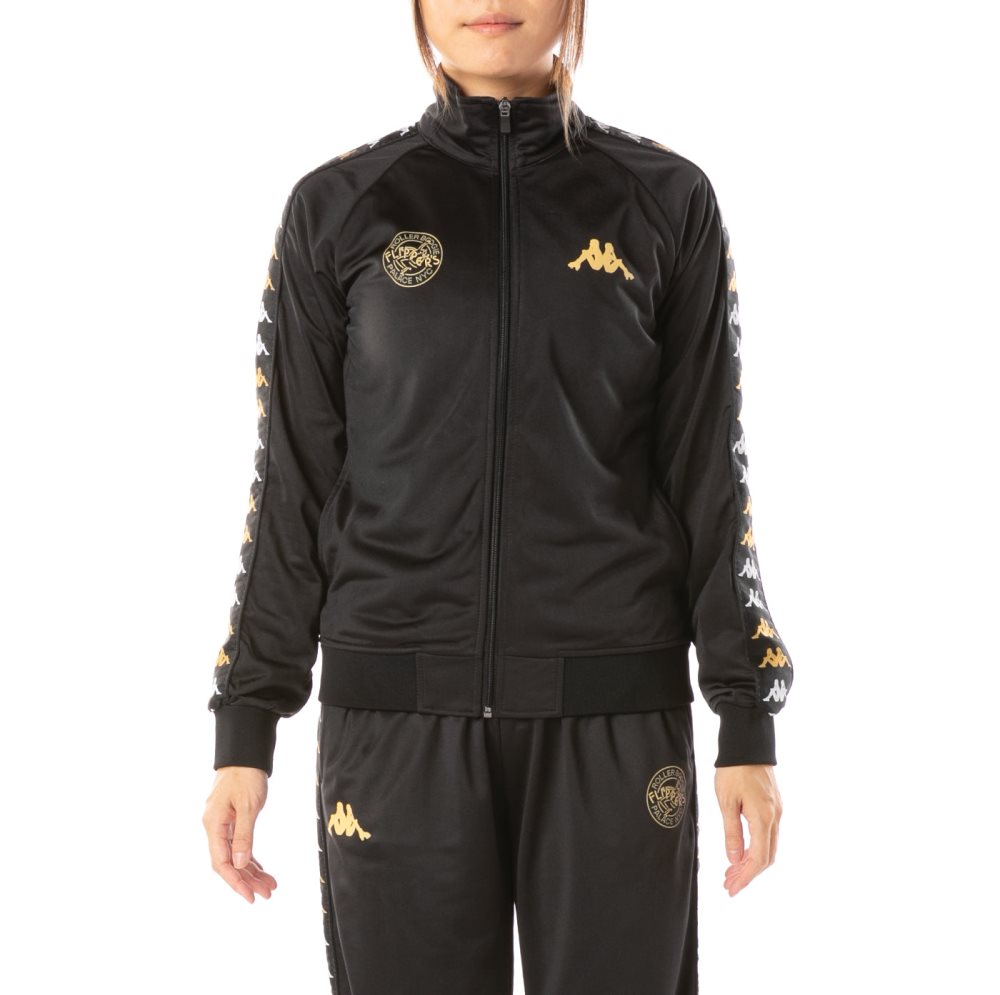 Kappa 222 Banda Flippers Flako Track Jackets Black | XJ8042395