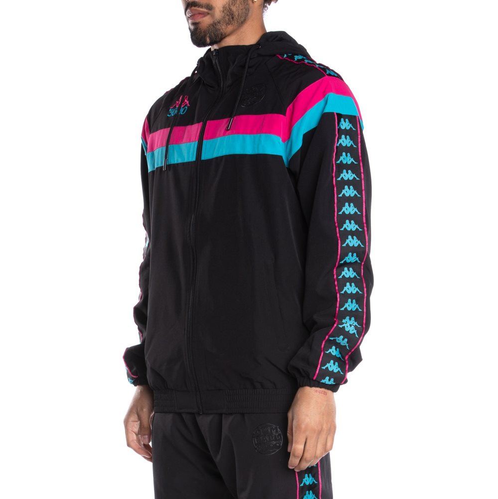 Kappa 222 Banda Gumball Glas Tour Hoodie Black | WX4870362
