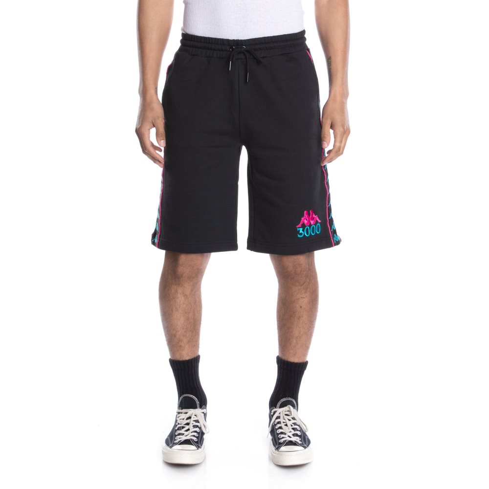 Kappa 222 Banda Gumball Grifo Shorts Black | ZK4890732