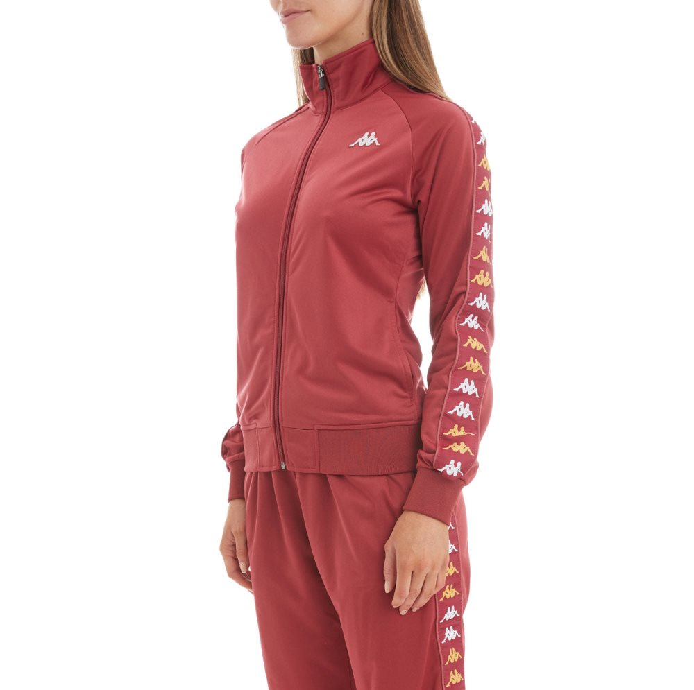 Kappa 222 Banda Hatillo Track Jackets Burgundy | DK7298360