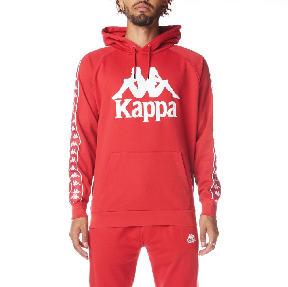 Kappa 222 Banda Hurtado 2 Hoodie Red White | AN9823156