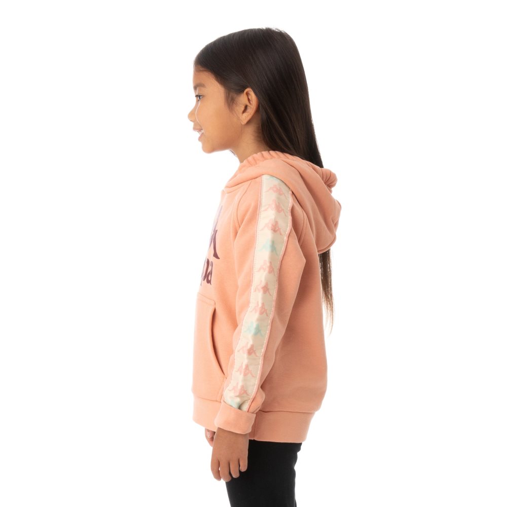 Kappa 222 Banda Hurtado 3 Hoodie Pink Coral | ZL8204361