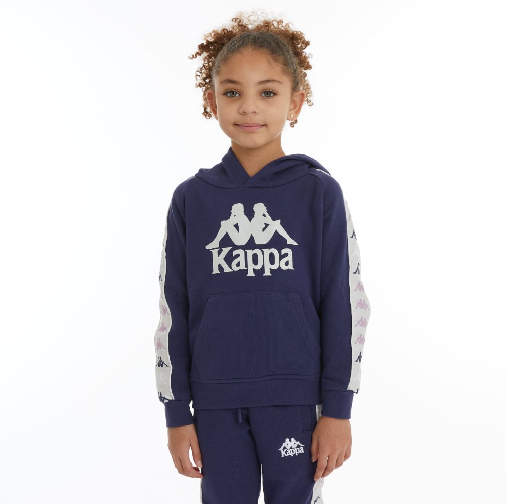 Kappa 222 Banda Hurtado 4 Hoodie Navy | KD2956710