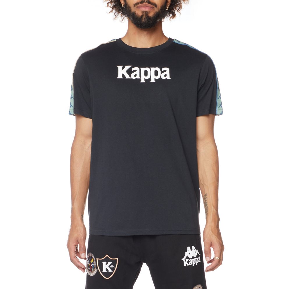 Kappa 222 Banda Mars T Shirts Black Olive | WL8723601
