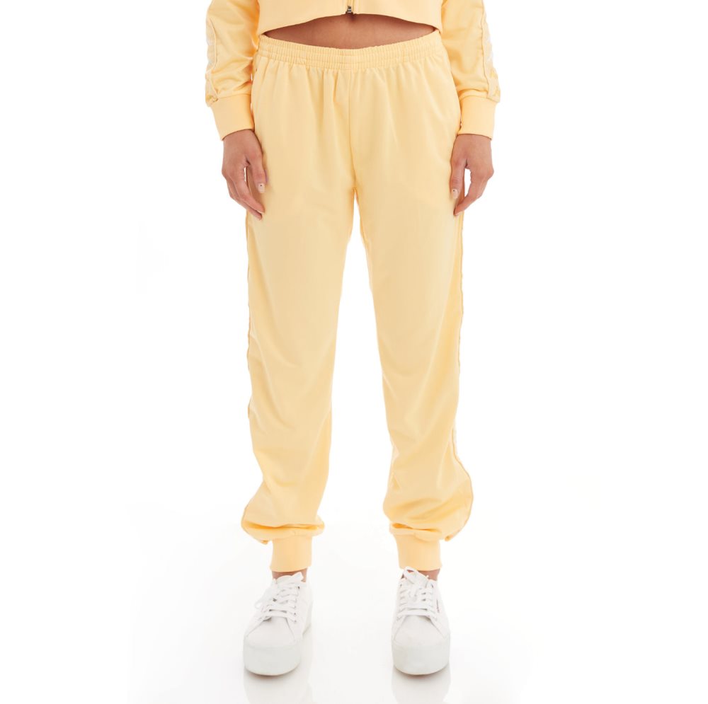 Kappa 222 Banda Oahe Track Pants Light Yellow White | KA6425319