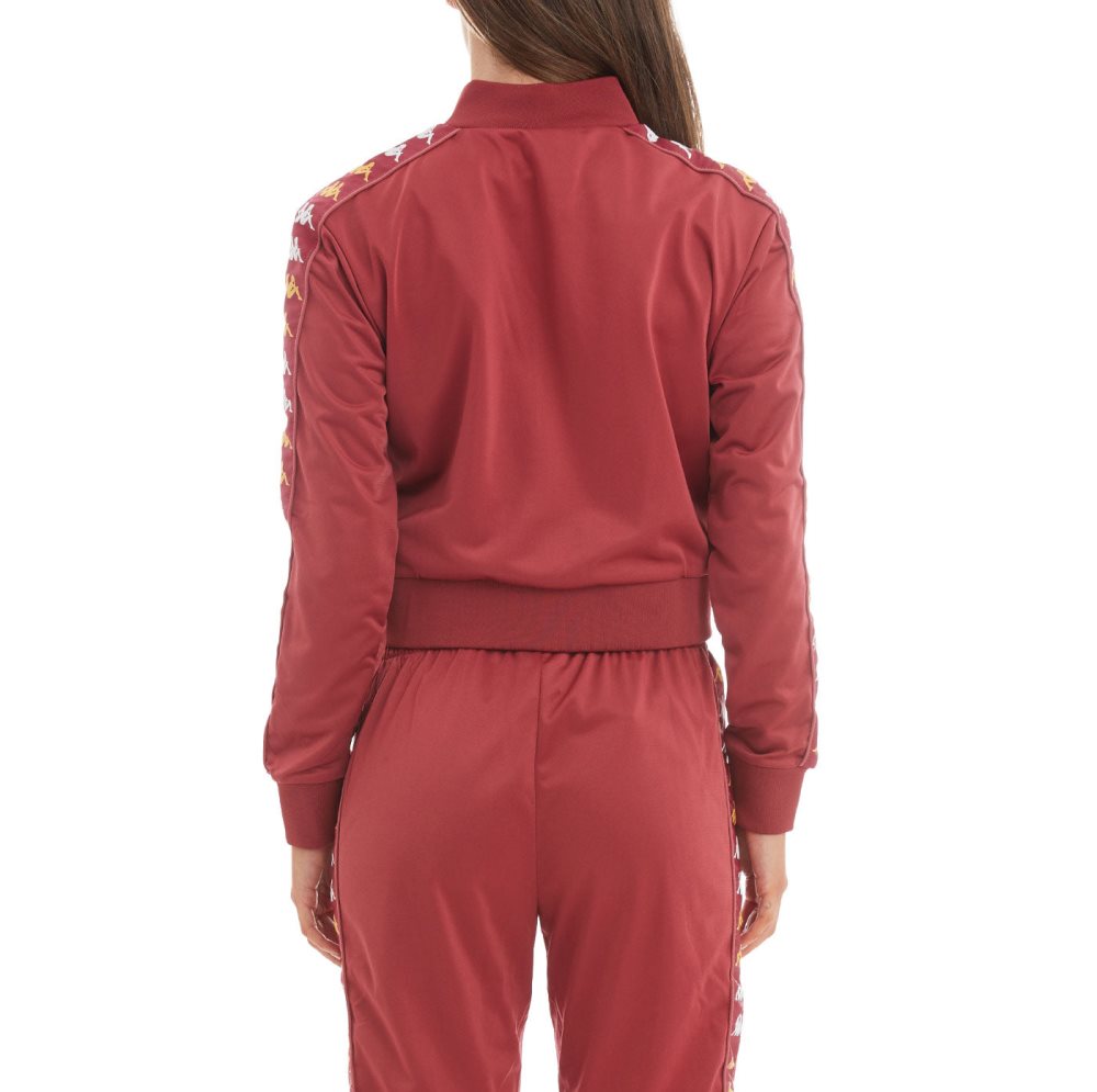 Kappa 222 Banda Ponce Cropped Track Jackets Burgundy | UV1630249