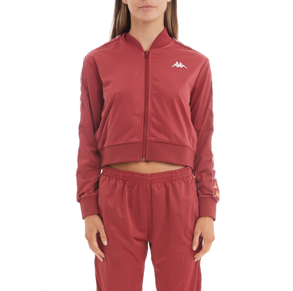 Kappa 222 Banda Ponce Cropped Track Jackets Burgundy | UV1630249