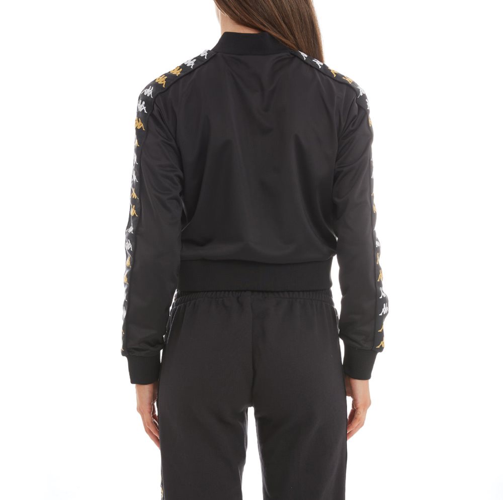 Kappa 222 Banda Ponce Cropped Track Jackets Black | ZK9741286