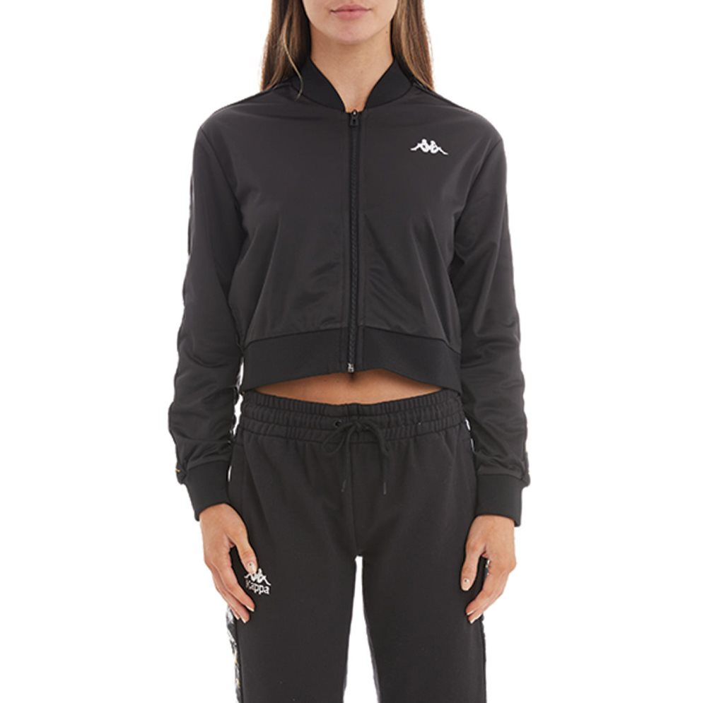 Kappa 222 Banda Ponce Cropped Track Jackets Black | ZK9741286