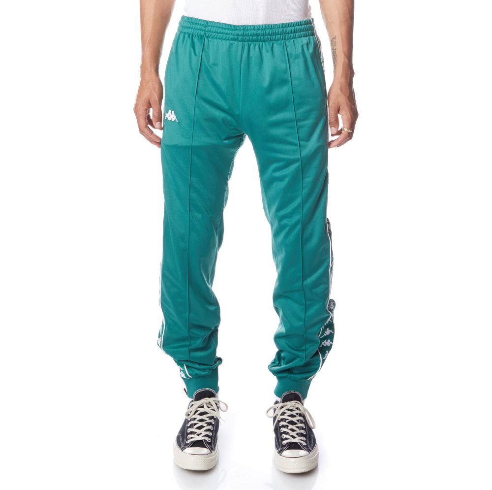 Kappa 222 Banda Rastoriazz Track Pants Green White | UP0961528