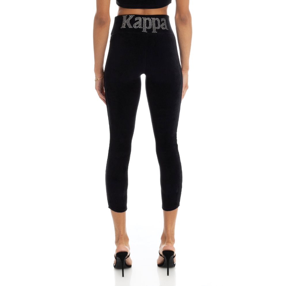 Kappa 222 Banda Slit Leggings Black | JS4837109