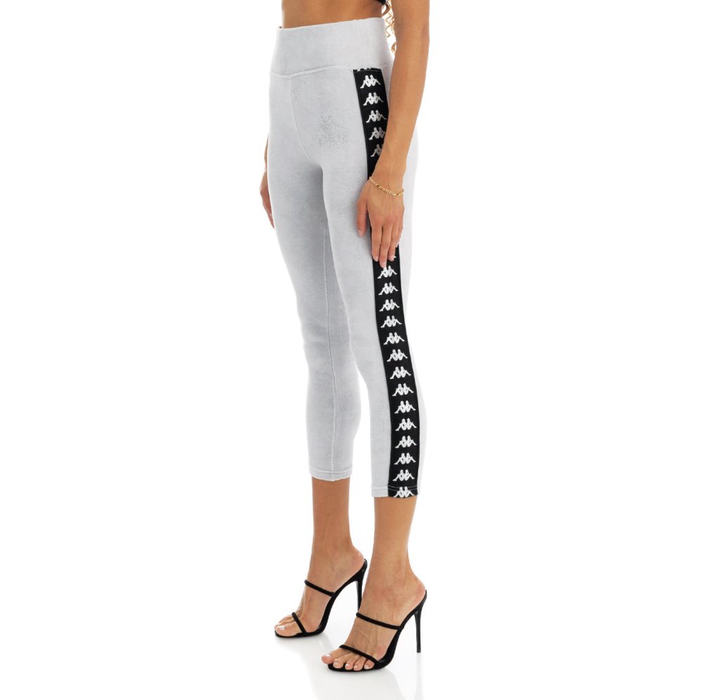 Kappa 222 Banda Slit Leggings Grey | FT9713804