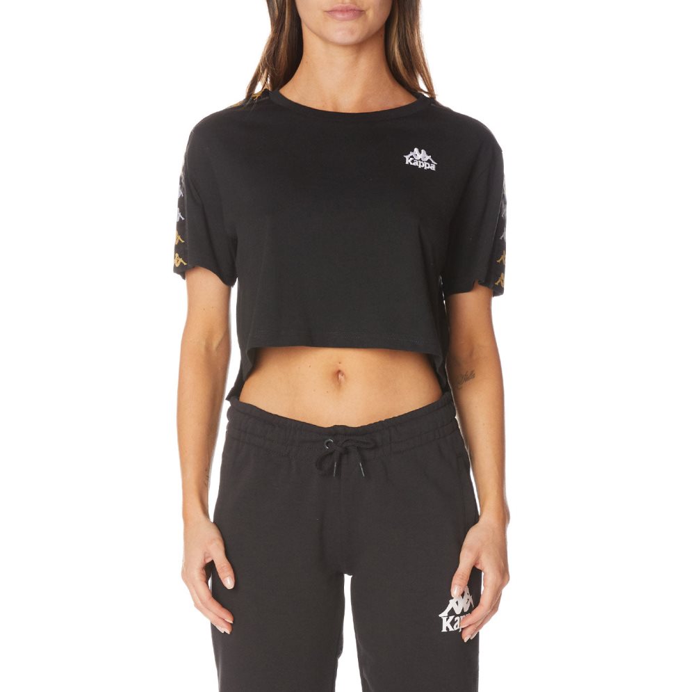 Kappa 222 Banda Solok T Shirts Black | VQ7832419