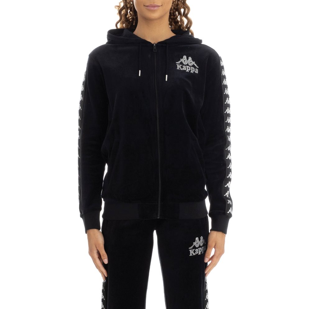 Kappa 222 Banda Stech Zip Hoodie Black | HG5981267